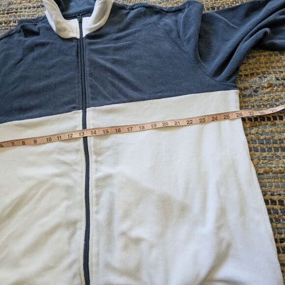 Bullock & Jones XL Zip Up Sweatshirt Blue White Colorblock L/S Full Zip Jacket - Picture 4 of 7